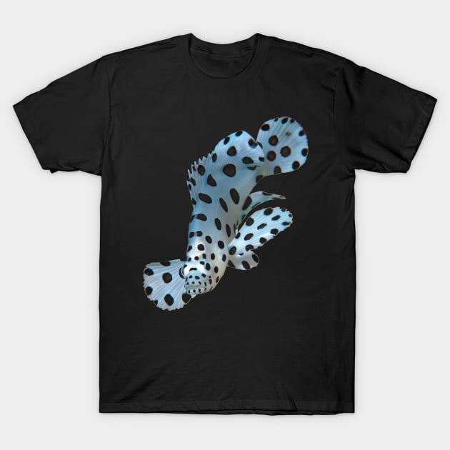 Juvenile Grouper abstract | Underwater Art Floating Fish - variation in black | T-Shirt by Ute-Niemann